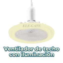 Ventilador de techo con lámpara con 3 modos de iluminación, 25.8x12cm / led.68