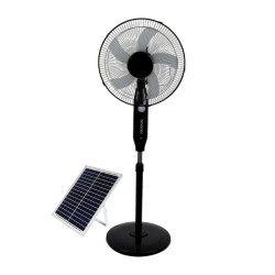 Ventilador de pedestal con 5 aspas y panel solar / lu5506