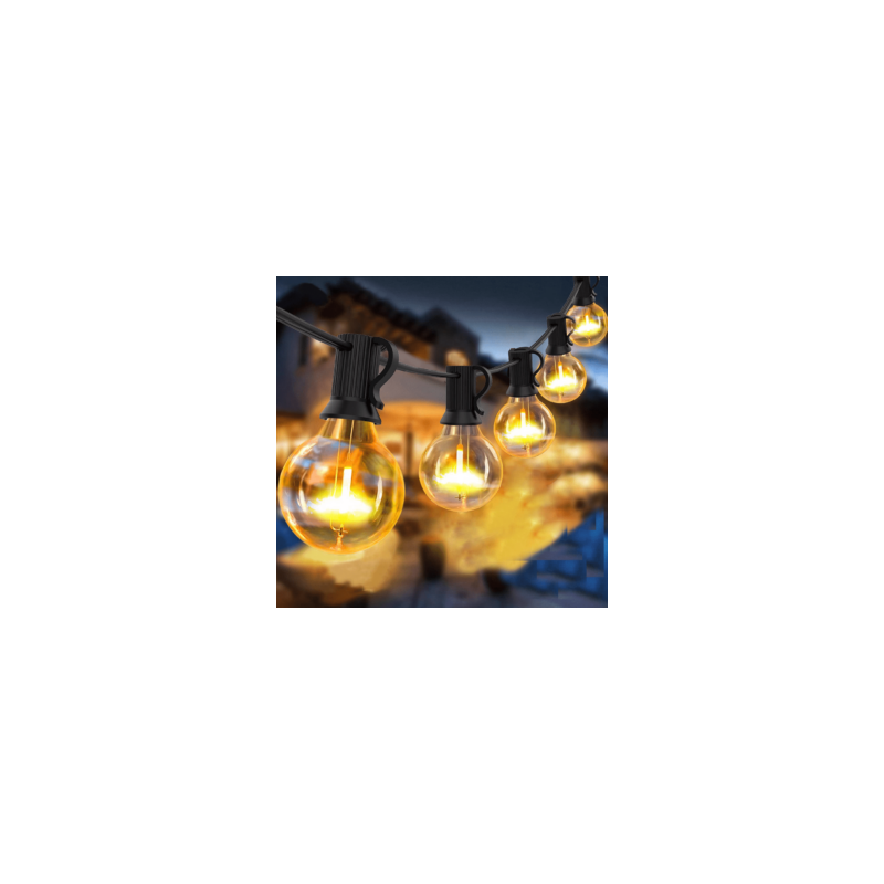 Guirnalda de 15 metros con 25 focos impermeables de luz cálida + 1 repuesto de foco / ledwsd.d0944