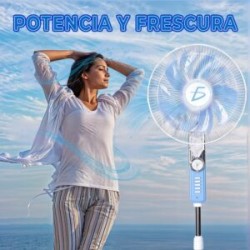 Ventilador solar de 16 pulgadas con 5 aspas y 3 velocidades + panel solar / clr.67