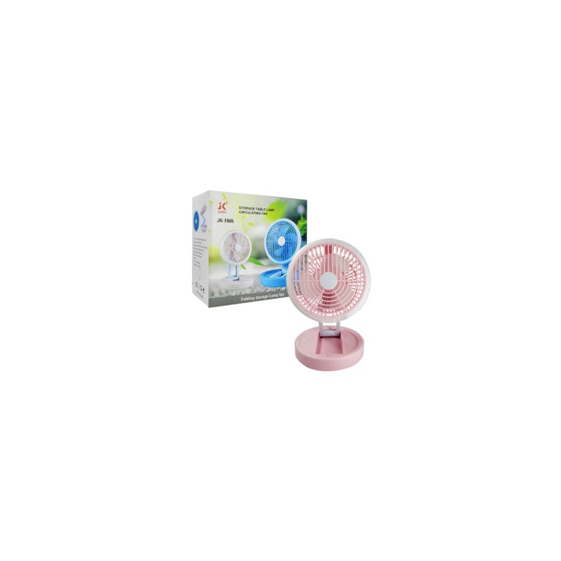 Ventilador plegable portátil con 3 velocidades + pila recargable y cable de carga, variedad de colores / jk-f665
