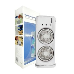 Mini ventilador enfriador doble de torre con humidificador y luces rgb / double-ended spray