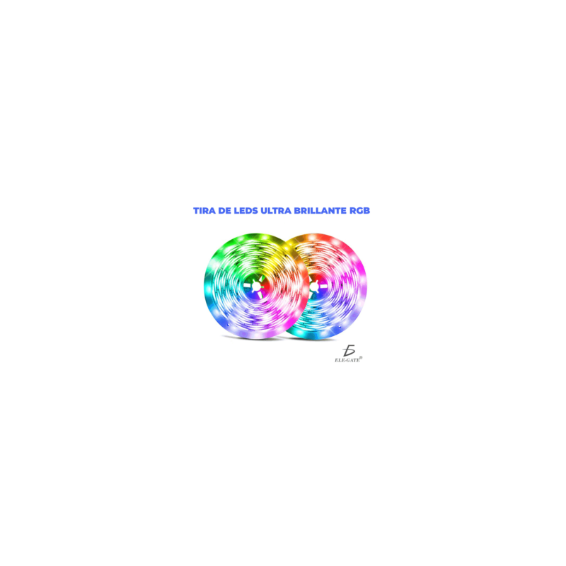 Tira de luz led rgb 5m con control y eliminador / led.hcp059