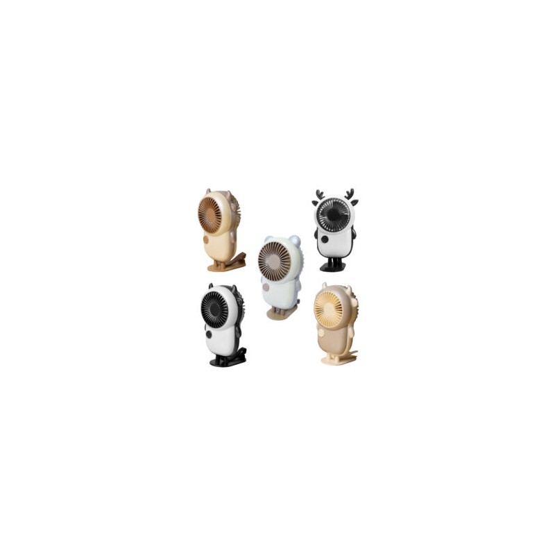 Ventilador portátil recargable en forma de animal, con 3 velocidades y base, variedad de modelos y colores / mini fan / ym88195