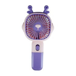 Mini ventilador de mano recargable con diseño de animalito, 16cm + cable de carga usb-plug, variedad de colores y modelos / hand