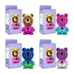 Mini ventilador recargable con forma de oso bicolor, 7x11cm + cable de carga usb-tipo c, variedad de colores / zxq02124