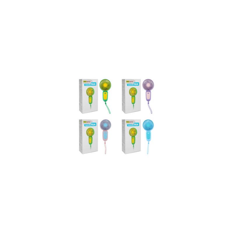 Mini ventilador de mano recargable, 15cm + cable de carga usb-plug, variedad de colores / handheld fan / yy0341