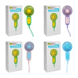 Mini ventilador de mano recargable, 15cm + cable de carga usb-plug, variedad de colores / handheld fan / yy0341