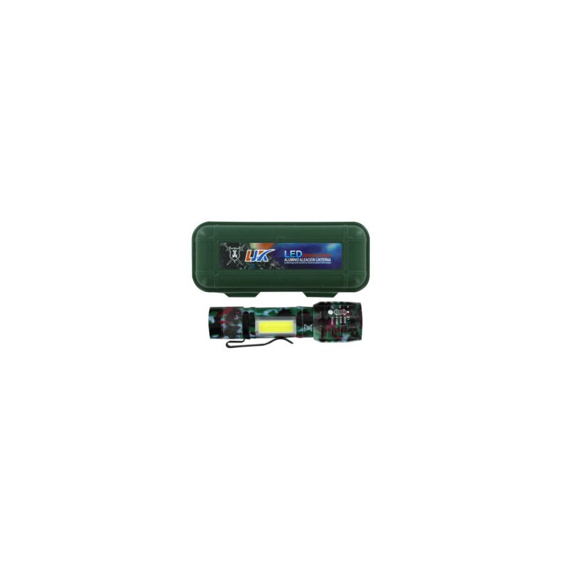 Linterna táctica camuflaje recargable mini con entrada v8 cd-808-174