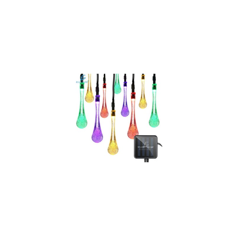 Guirnalda solar de exterior con 20 luces led de colores, 3m para jardín / led.51.flor