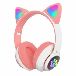 Audífonos diadema bluetooth con luz led en forma de orejas de gato, variedad de colores