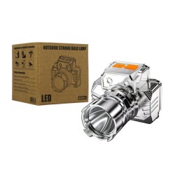 Mini lámpara tipo minero con forma de cámara y 3 tipos de luz outdoor strong bald lamp / df201-1