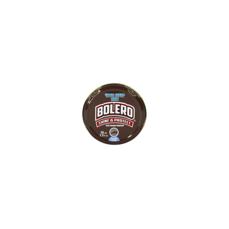 Grasa crema bolero 2 en 1 para calzado color café marrón 90ml / 029