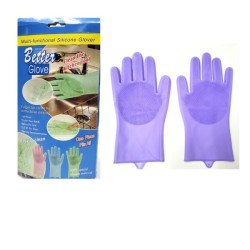 Caja con un par de guantes de goma multifuncionales para limpieza con cerdas para limpiar better glove, variedad de colores / gh
