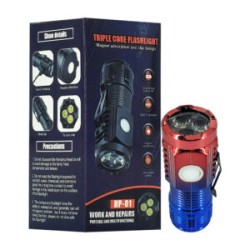 Mini lámpara de mano recargable con 5 modos de iluminación / triple core flashlight / hp-01