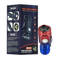 Mini lámpara de mano recargable con 5 modos de iluminación / triple core flashlight / hp-01