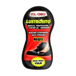 Mini esponja lustradora el oso para calzado en color negro / lustrosito / 8134