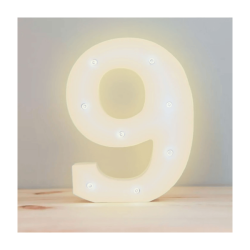 Lámpara decorativa 3D ele-gate en forma de número nueve con luz led cálida / led.54.9