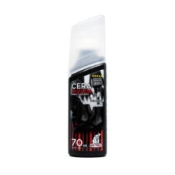 Bote de cera liquida para calzado en color negro con aplicador de esponja, 70ml / 8500a