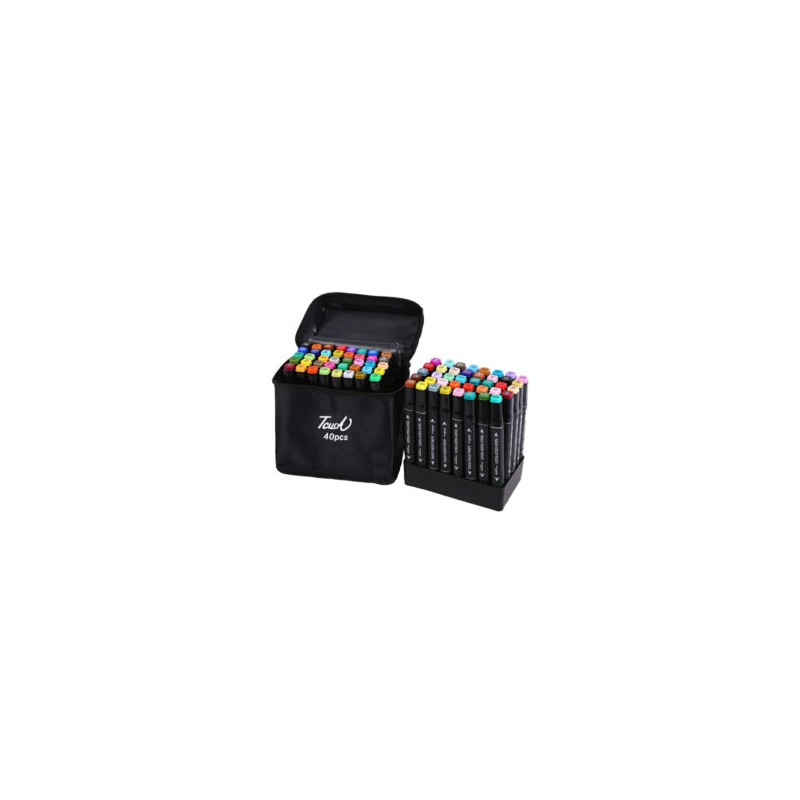 Estuche con 40 marcadores plumones touch youch youch doble punta de colores / 40pcs / lu6086