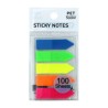 Paquete con 100 post-it notas adhesivas tipo separador color neón, variedad de colores / 4515