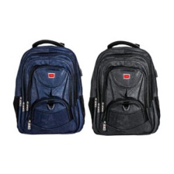 Mochila mediana lisa de 16 pulgadas con 4 compartimentos y placa lml, varieda de colores / R0X378