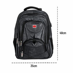 Mochila mediana lisa de 16 pulgadas con 4 compartimentos y placa lml, varieda de colores / R0X378