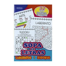 Cuaderno libro sopa de letras con 32 hojas páginas, 13x20cm, variedad de modelos / sg3218 / sg3221 / sg3222
