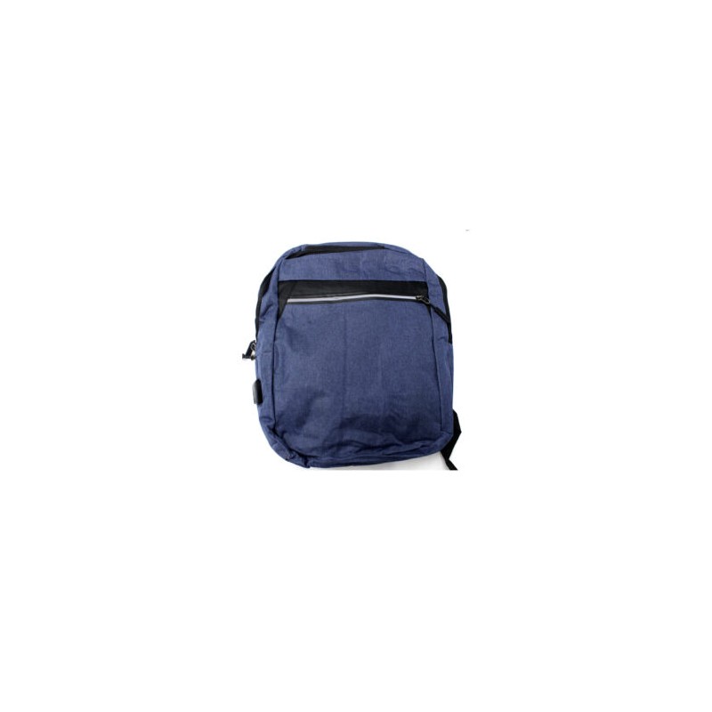Mochila grande tipo mezclilla de 2 compartimentos con puerto usb, mariconera y bolsa monedero, variedad de diseños / 6029 / x023