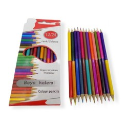 Caja con 12 lápices de colores dobles boya kalemi 12/24 / x-95-3