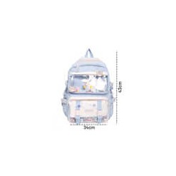 Mochila grande sin diseño + bolsa bicolor de mano, colorera y estuche / fashion / 6837