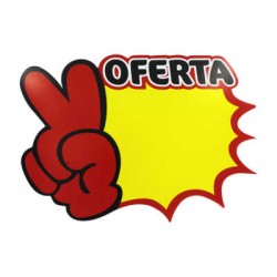 Paquete de 10 letreros llamativos medianos de onomatopeya tipo estrella con leyenda de oferta y emoji, 17x21cm