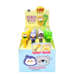 1pza Lápiz infinito retráctil con animales kawaii de silicona, variedad de diseños / kk-7427