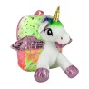 Mochila unicornio afelpada multicolor con estampado de estrellas sk-506