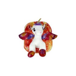 Mochila unicornio afelpada multicolor con estampado de estrellas sk-506