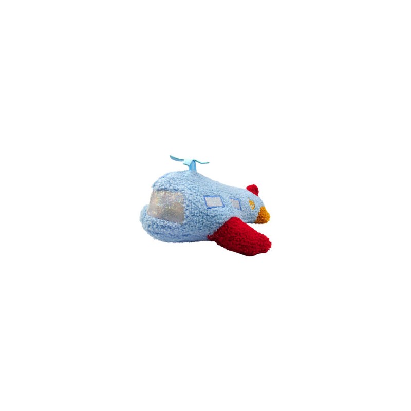 Peluche pequeño en forma de avión con textura de lana tipo borrego, 27cm / 73780