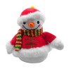 Peluche afelpado pequeño de muñeco de nieve con bufanda y ventosa para colgar, 18cm / mr-510505