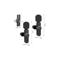 Micrófono doble inalámbrico de solapa con entrada tipo c 2.4g / adp.w4.tc