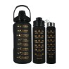 Juego de 3 botellas mate, bicolor o tricolor con frases motivacionales, sitckers decorativos y capacidad para 2L, 1L y 0.3 litro