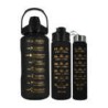 Juego de 3 botellas mate, bicolor o tricolor con frases motivacionales, sitckers decorativos y capacidad para 2L, 1L y 0.3 litro