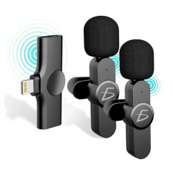 Micrófono doble inalámbrico de solapa con entrada lightning 2.4g / adp.w3.ip
