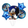 Set 5 globos metálicos con diseño de sonic / zhsq-27 / li-11