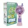 Mini ventilador de mano recargable con diseño de animalito, 16cm + cable de carga usb-plug, variedad de colores y modelos / hand