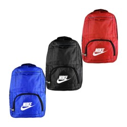 Mochila deportiva de tela impermeable con 4 compartimentos y diseño lisa con frase, variedad de colores / fd1169