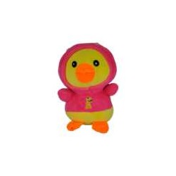 Peluche afelpado pequeño 23cm de pato con sueter y ventosa para colgar, variedad de colores / mr-530067