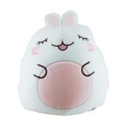 Peluche de conejo blanco kawaii con cojín de viaje integrado, 32cm / la bella pandita / 488k