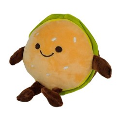 Peluche afelpado pequeño 15cm de hamburguesa con ventosa para colgar / mr-530112