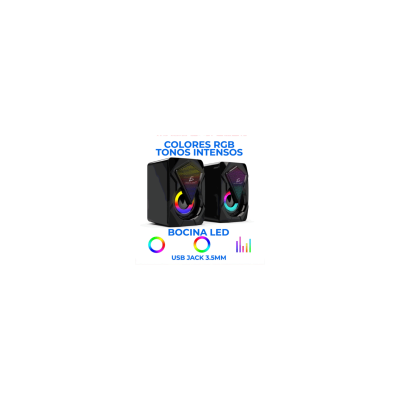 Altavoces led rgb de escritorio con control de volumen / bc.x2