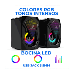 Altavoces led rgb de escritorio con control de volumen / bc.x2