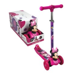 Scooter patín del diablo infantil ajustable, 3 ruedas con luces y figura 3d con diseño de minnie mouse / 3w scooter 3d / 10788
